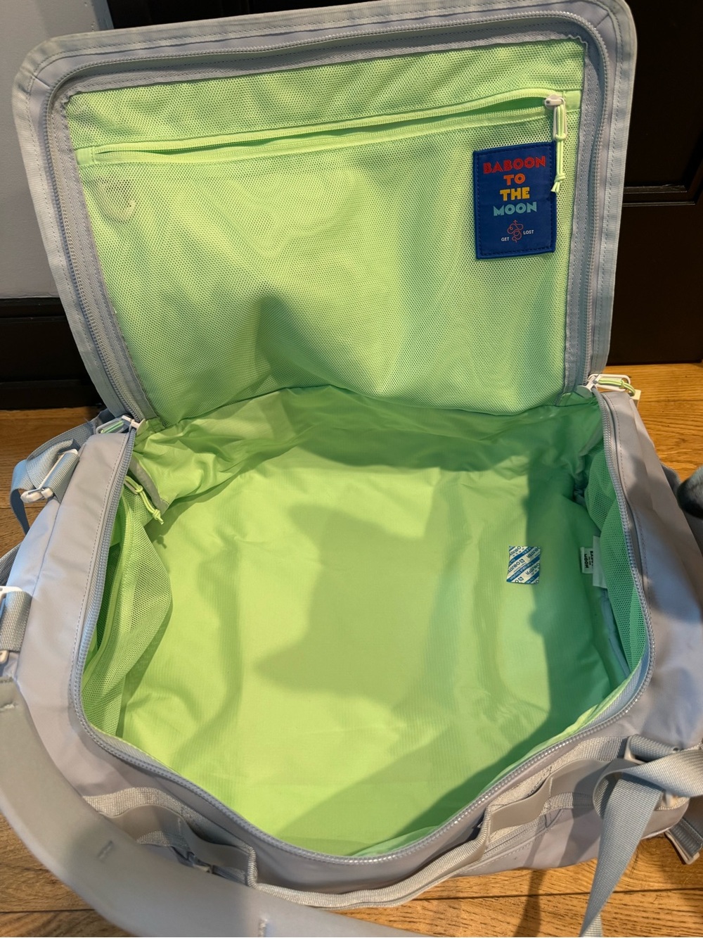 Men’s Light Gray Duffel with Lime Green Interior